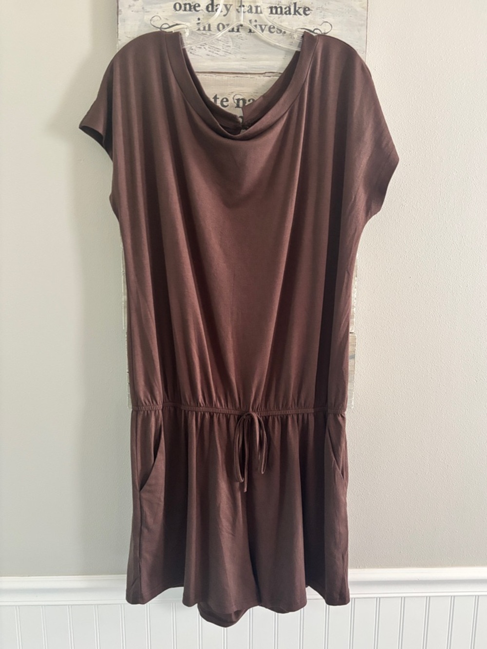 Brown Women’s Drawstring Shorts Romper